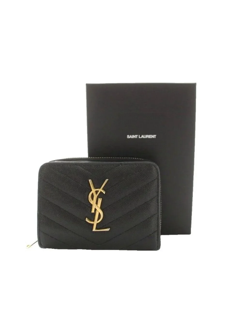 Saint Laurent Paris Matelasse Compact Zip Around Wallet Bifold Coin Purse - Picture 8 of 9